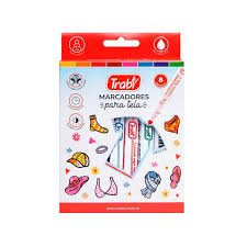 MARCADORES PARA TELA TRABI x 8 u.