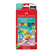 LAPICES DE COLORES ACUARELABLES FABER CASTELL x 12