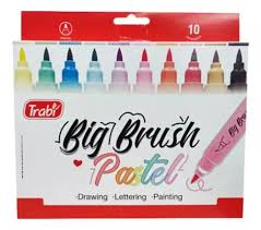 MARCADORES BRUSH GRUESOS PASTEL TRABI x 10