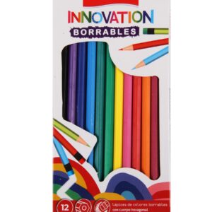 LAPICES DE COLORES LARGOS SIMBALL INNOVATION BORRABLES x 12