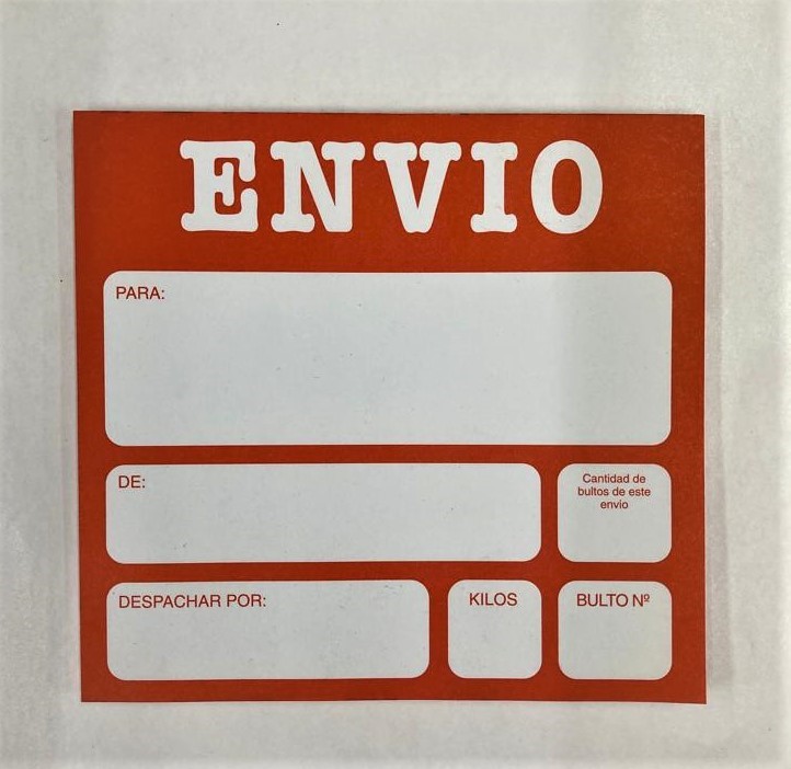 ETIQUETAS DE ENVIO GRANDES SIN ADHESIVO