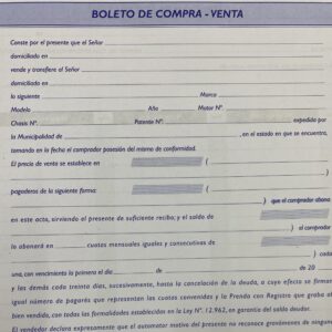 TALONARIO DE BOLETO COMPRA VENTA AUTOMOTOR MILLENIUM
