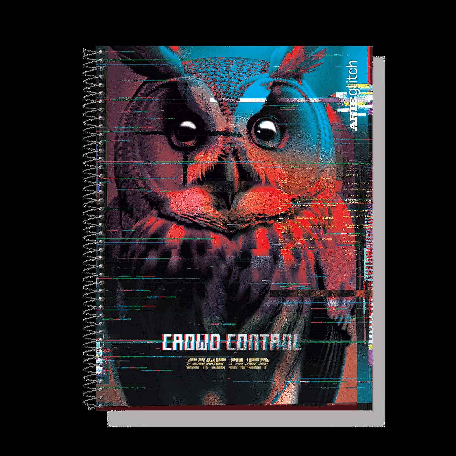 CUADERNO ESPIRALADO ARTE GLITCH x 80 h.