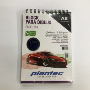 BLOCK PARA DIBUJO PLANTEC A5 PAPEL LISO