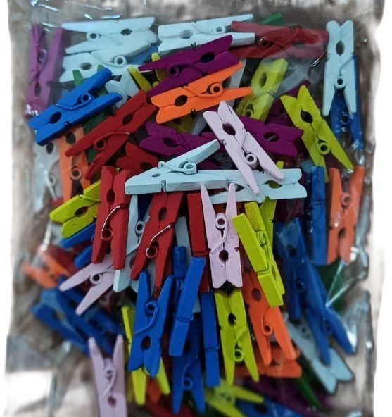 BROCHES DE MADERA COLOR X 50 U.