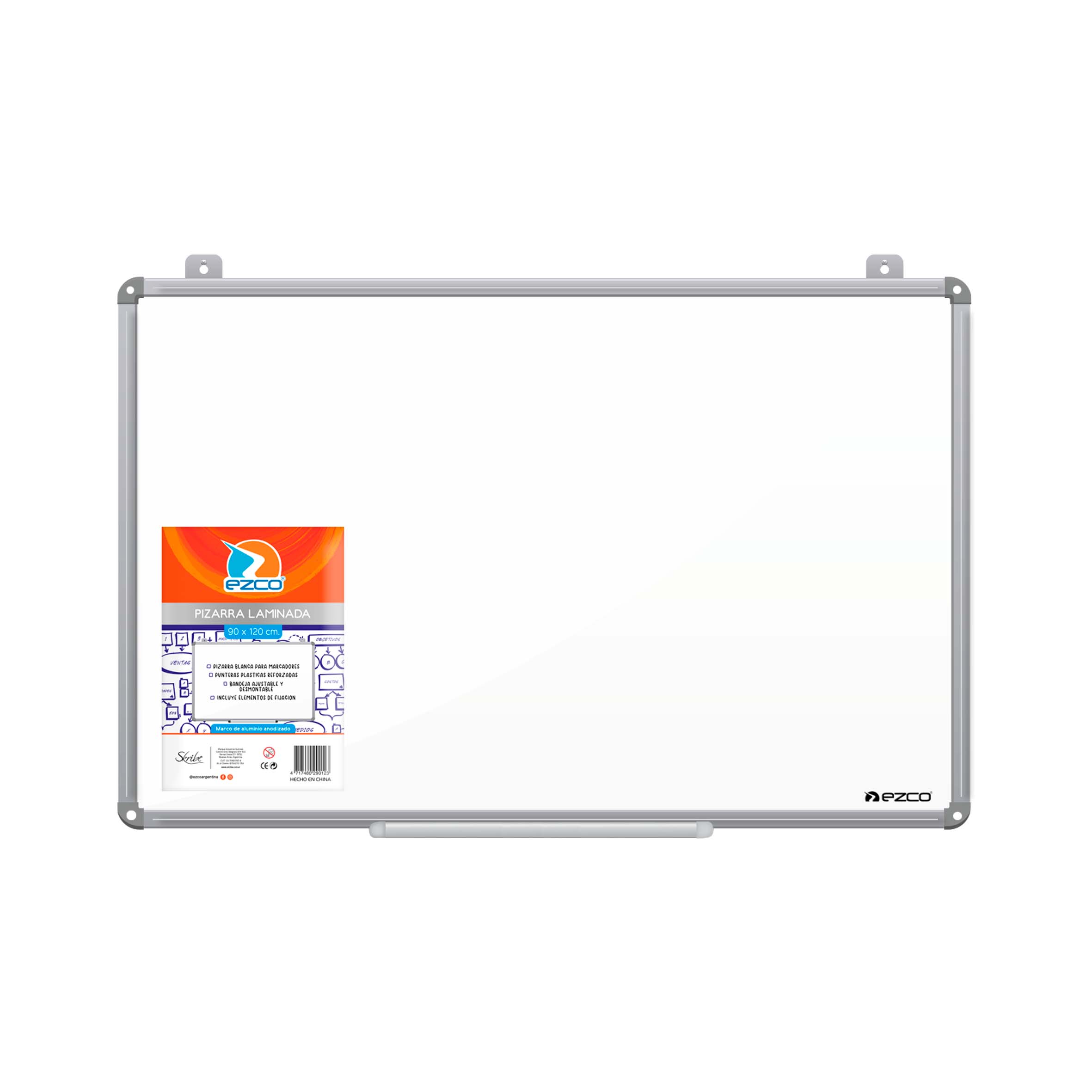 PIZARRA BLANCA CON MARCO DE ALUMINIO 60x90 EZCO