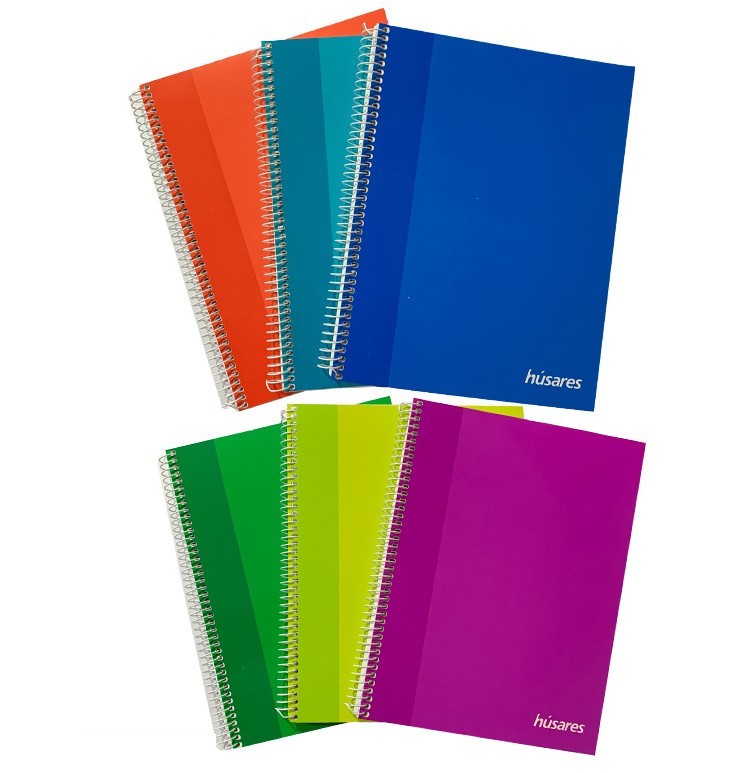 CUADERNO ESPIRALADO HUSARES TRENDY TAPA DURA x 120 h.