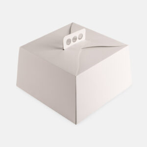 CAJA PARA TORTA BLANCA CON MANIJA