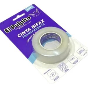 CINTA ADHESIVA BIFAZ TRANSPARENTE EL PULPITO