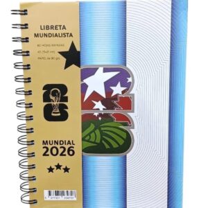 CUADERNO ESPIRALADO CHICO PAPERLAND MUNDIAL CON FIXTURE x 80 h.