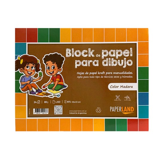 BLOCK DE DIBUJO KRAFT Nº5 PAPERLAND x 24 h.