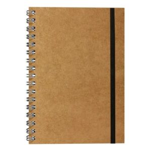 CUADERNO ESPIRALADO CHICO ECO KRAFT TAPA DURA x 80 h. CON ELASTICO