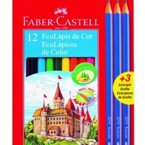 LAPICES DE COLORES LARGOS FABER CASTELL ECOLAPIZ x 12