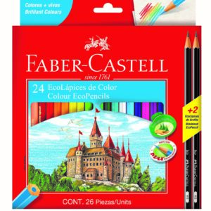 LAPICES DE COLORES LARGOS FABER CASTELL ECOLAPIZ x 24