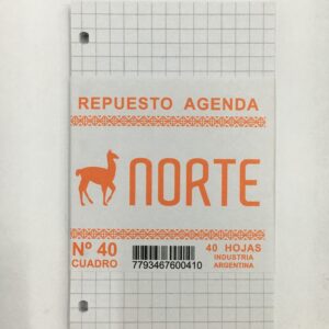 REPUESTO DE AGENDA NORTE Nº40