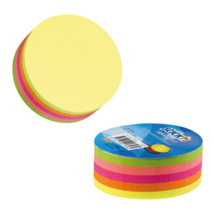 NOTAS ADHESIVAS FLUO CON FORMA DE CIRCULO