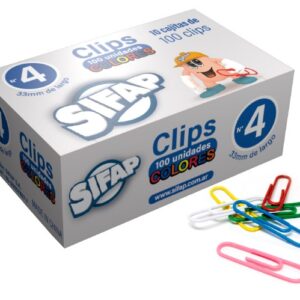 CLIPS FORRADOS DE COLOR Nº4 x 100 u.