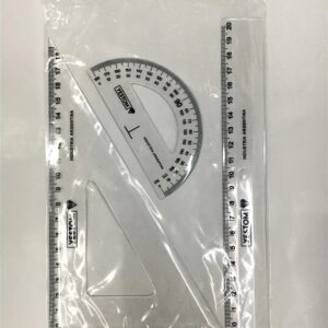 SET GEOMETRICO PLASTICO x 20 cm.