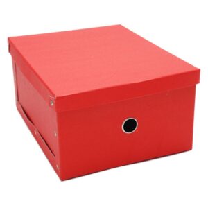CAJA DE ARCHIVO CON TAPA CON REMACHES 21 x 13 x 14 cm.