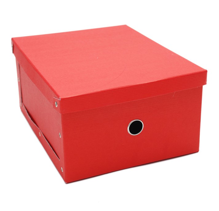 CAJA DE ARCHIVO CON TAPA CON REMACHES 21 x 13 x 14 cm.