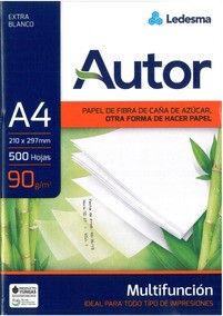 RESMA LEDESMA AUTOR 90 g. A4 LASER x 500 h.