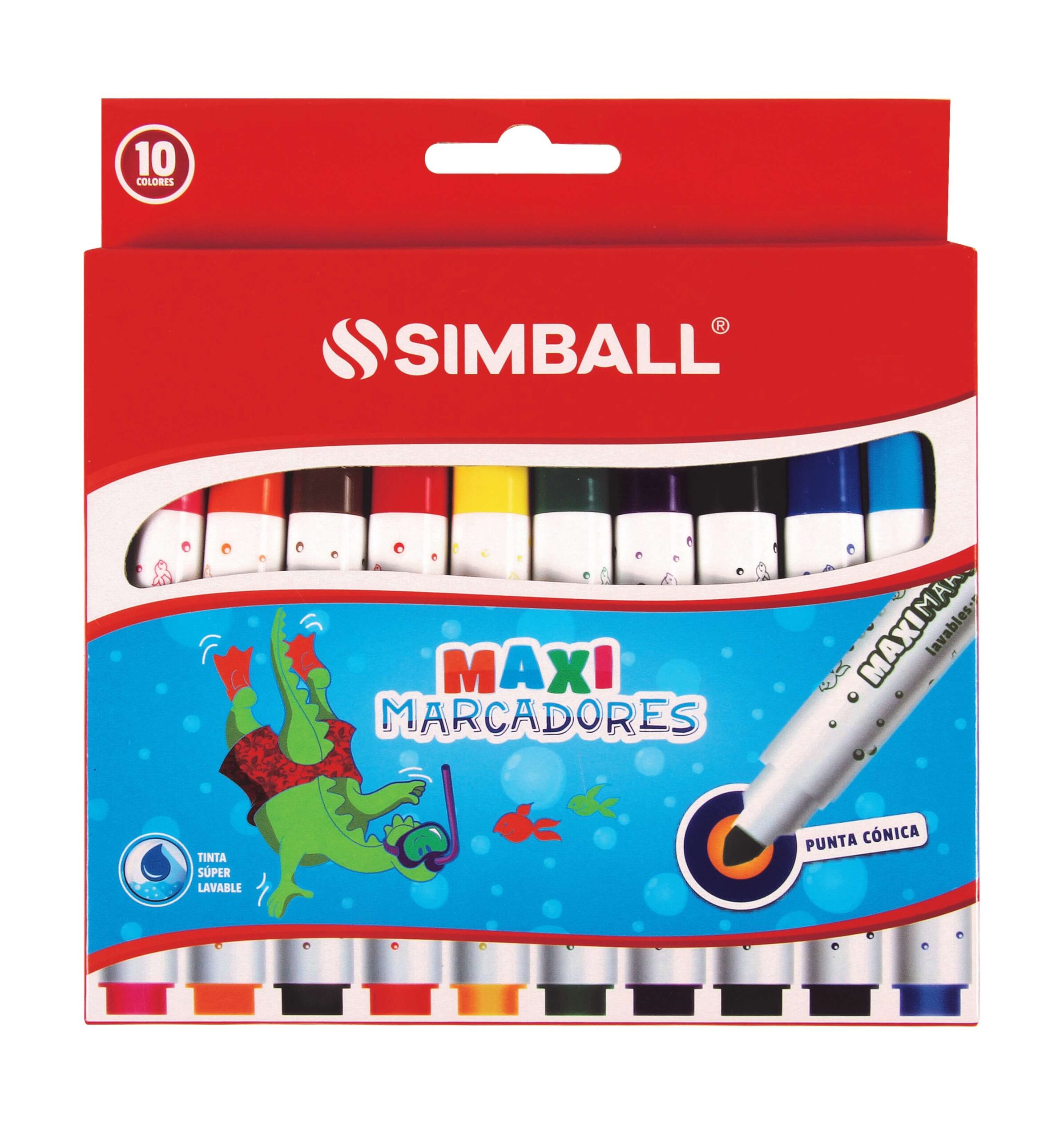MARCADORES LARGOS GRUESOS SIMBALL x 10