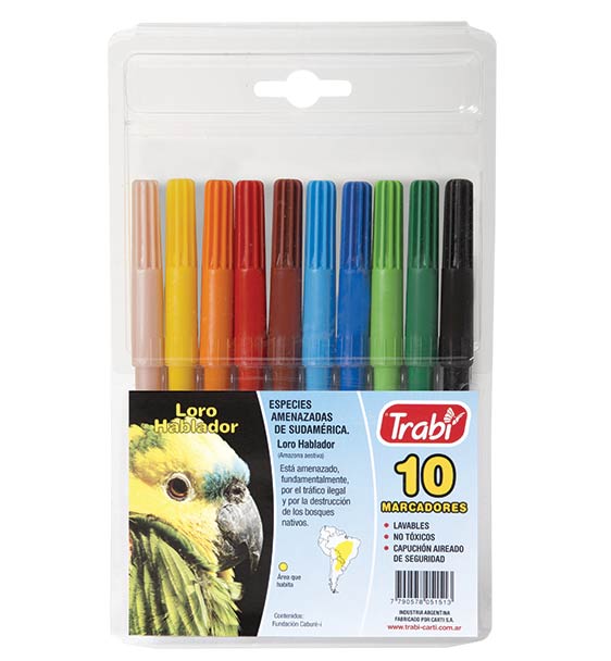 MARCADORES LARGOS TRABI JUNIOR x 10
