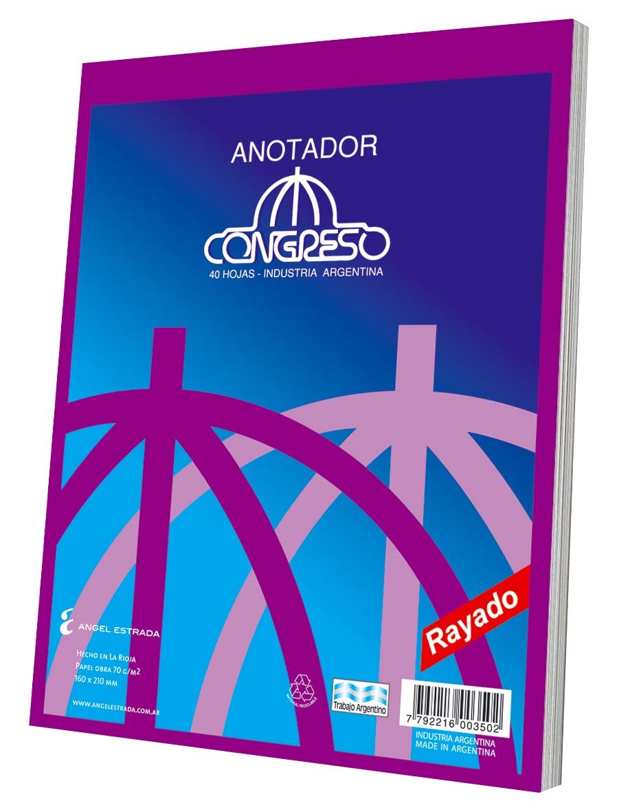 BLOCK ANOTADOR CONGRESO x 40 h.