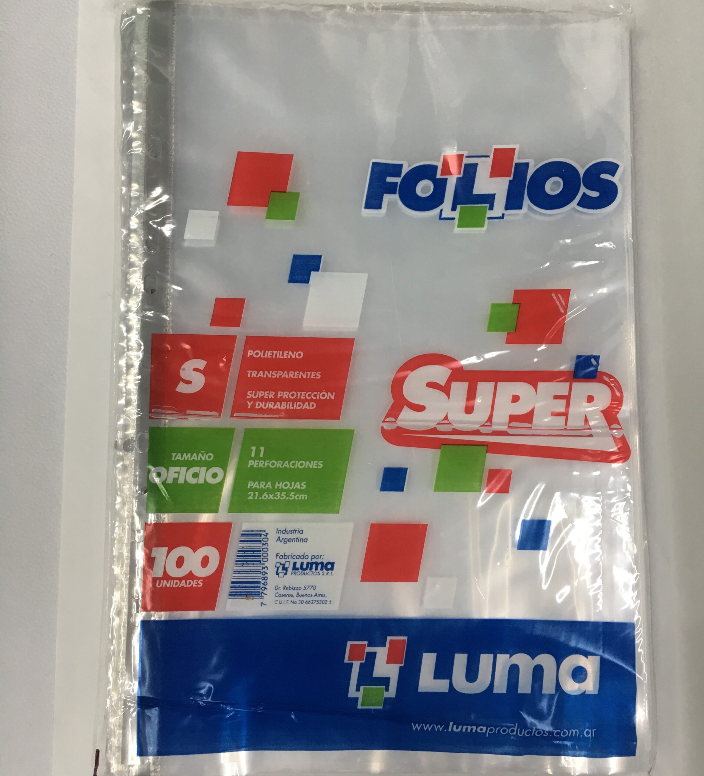 FOLIOS LUMA OFICIO SUPER x 100 u.