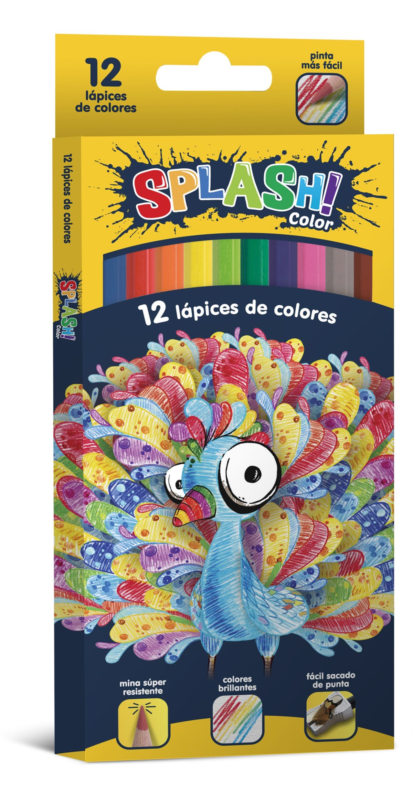 LAPICES DE COLORES LARGOS SPLASH x 12