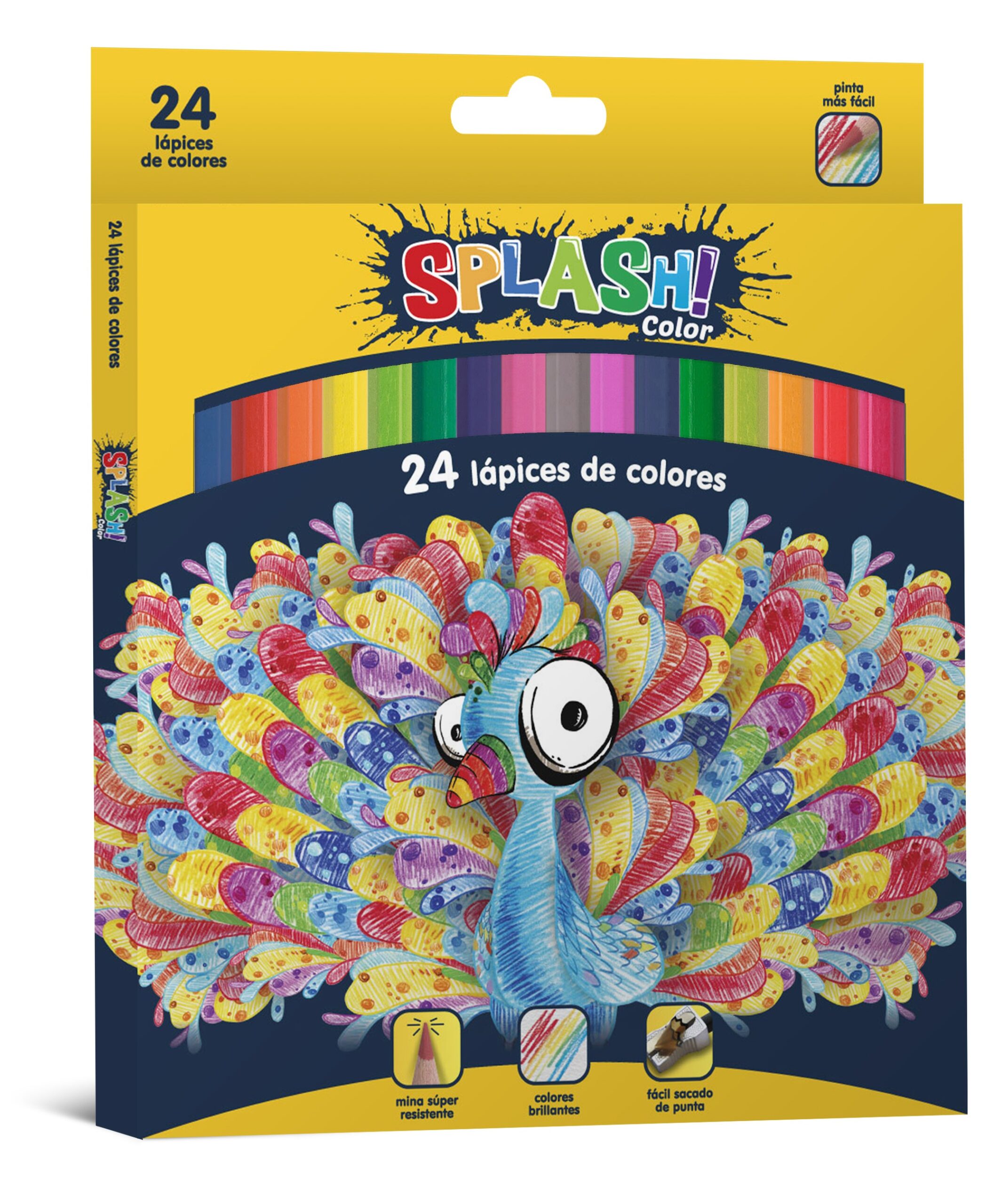 LAPICES DE COLORES LARGOS SPLASH x 24