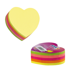 NOTAS ADHESIVAS FLUO CON FORMA DE CORAZON