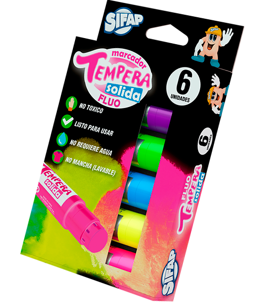 TEMPERA SOLIDA FLUO SIFAP x 6 u.