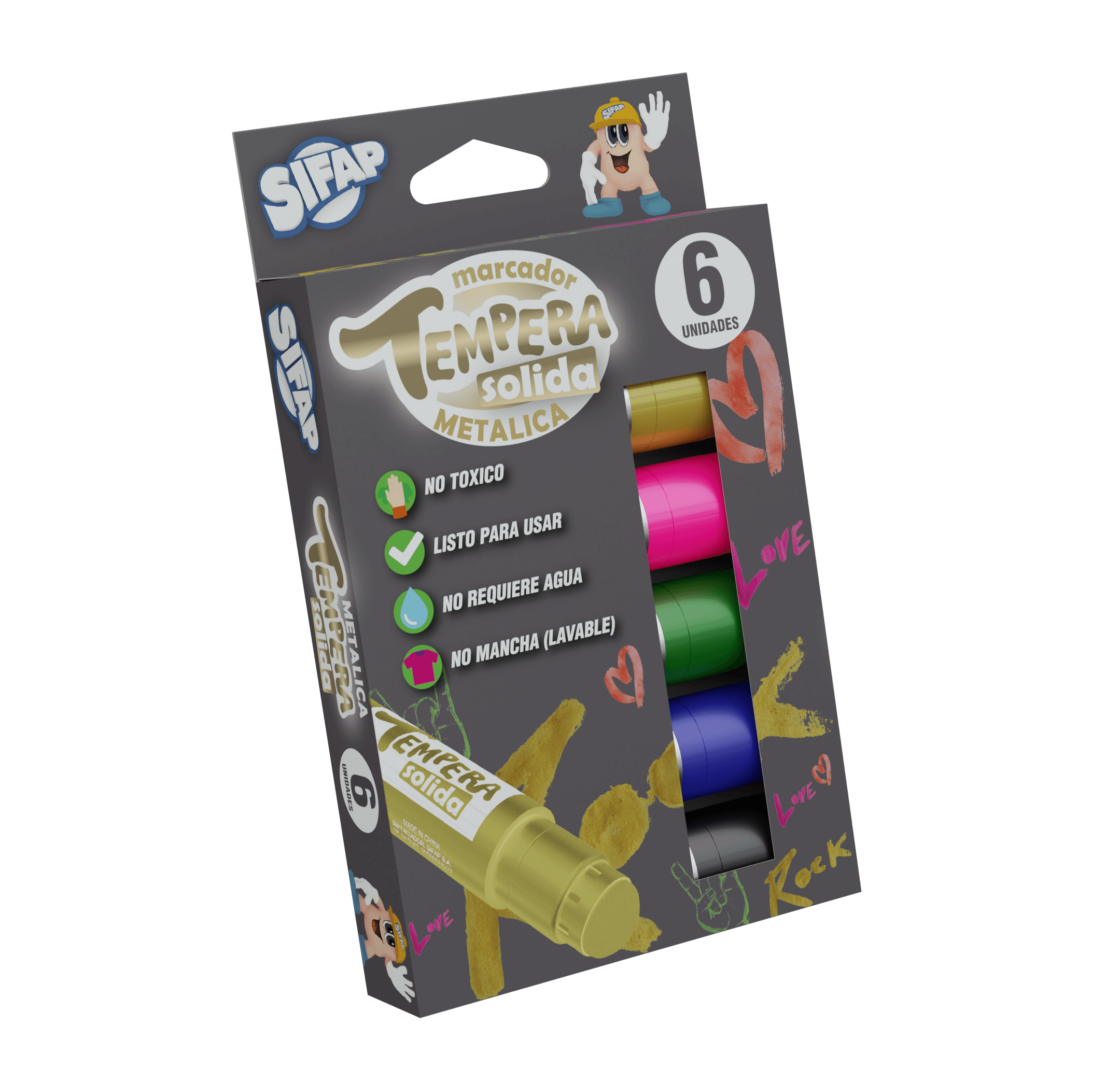 TEMPERA SOLIDA METALIZADA SIFAP x 6 u.