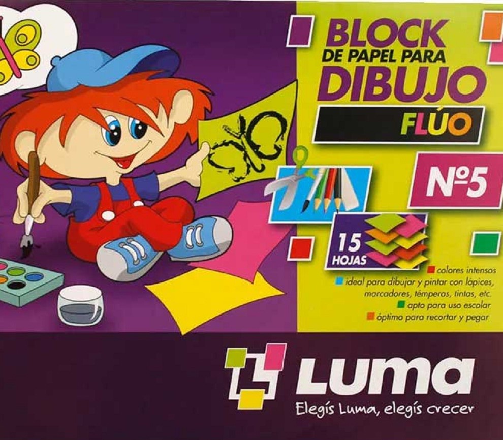 BLOCK DE DIBUJO FLUO Nº5 LUMA