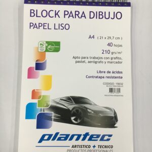 BLOCK PARA DIBUJO PLANTEC PAPEL LISO A4