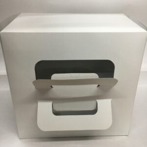 CAJA PARA TORTA CHICA CON MANIJA 25x25x15 cm.