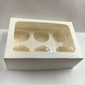 CAJA BLANCA PARA 6 CUPCAKES