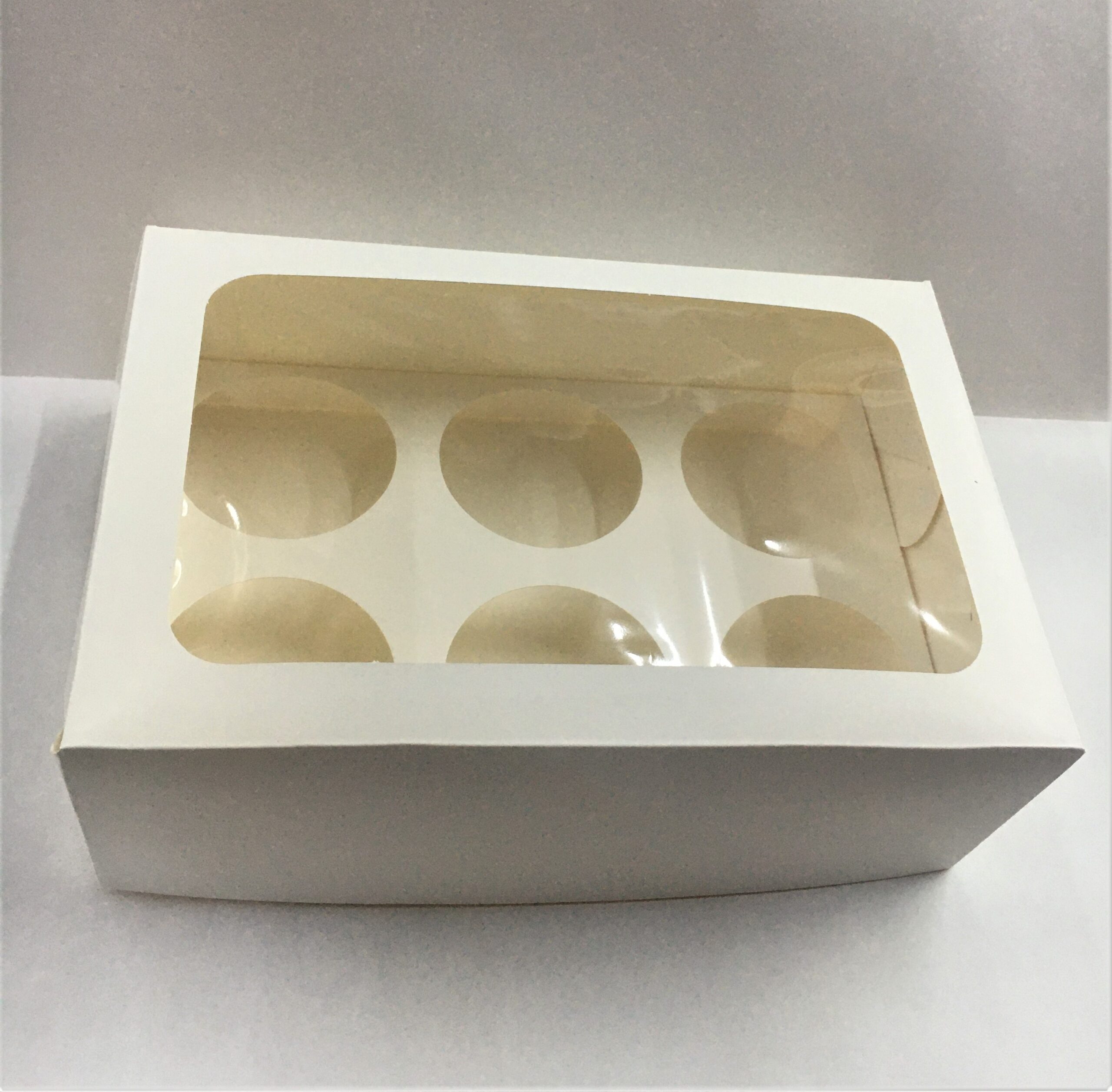 CAJA BLANCA PARA 6 CUPCAKES