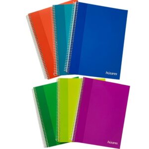 CUADERNO ESPIRALADO CHICO HUSARES TRENDY COLORS x 80 h.