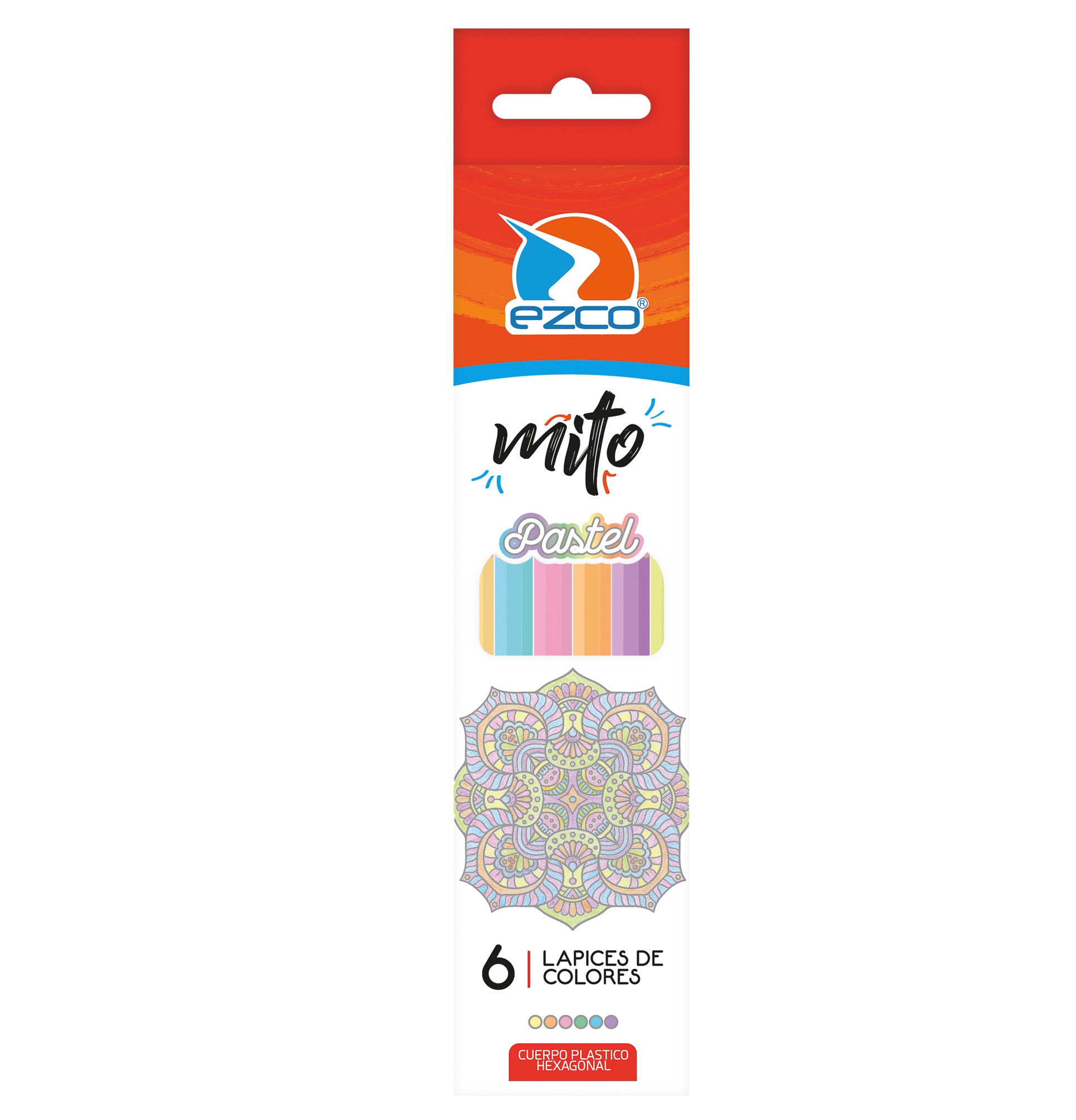 LAPICES DE COLORES LARGOS PASTEL EZCO MITO x 6