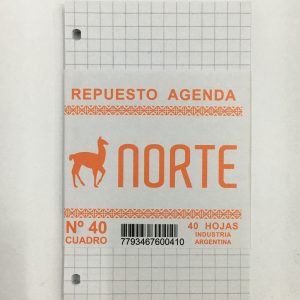REPUESTO DE AGENDA NORTE Nº40