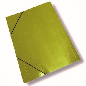 CARPETA 3 SOLAPAS CON ELASTICO MARRON 35 x 50 cm.
