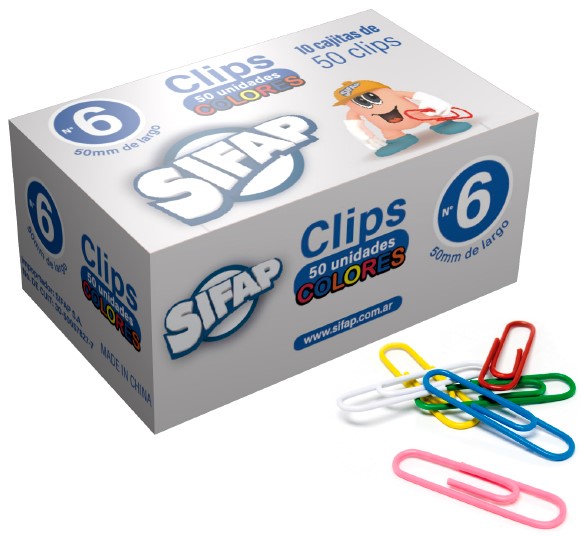 CLIPS FORRADOS DE COLOR Nº6 x 50 u. - Imagen 2