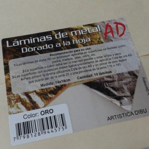 LAMINAS DE METAL DORADO/PLATEADO (x 10 u.)