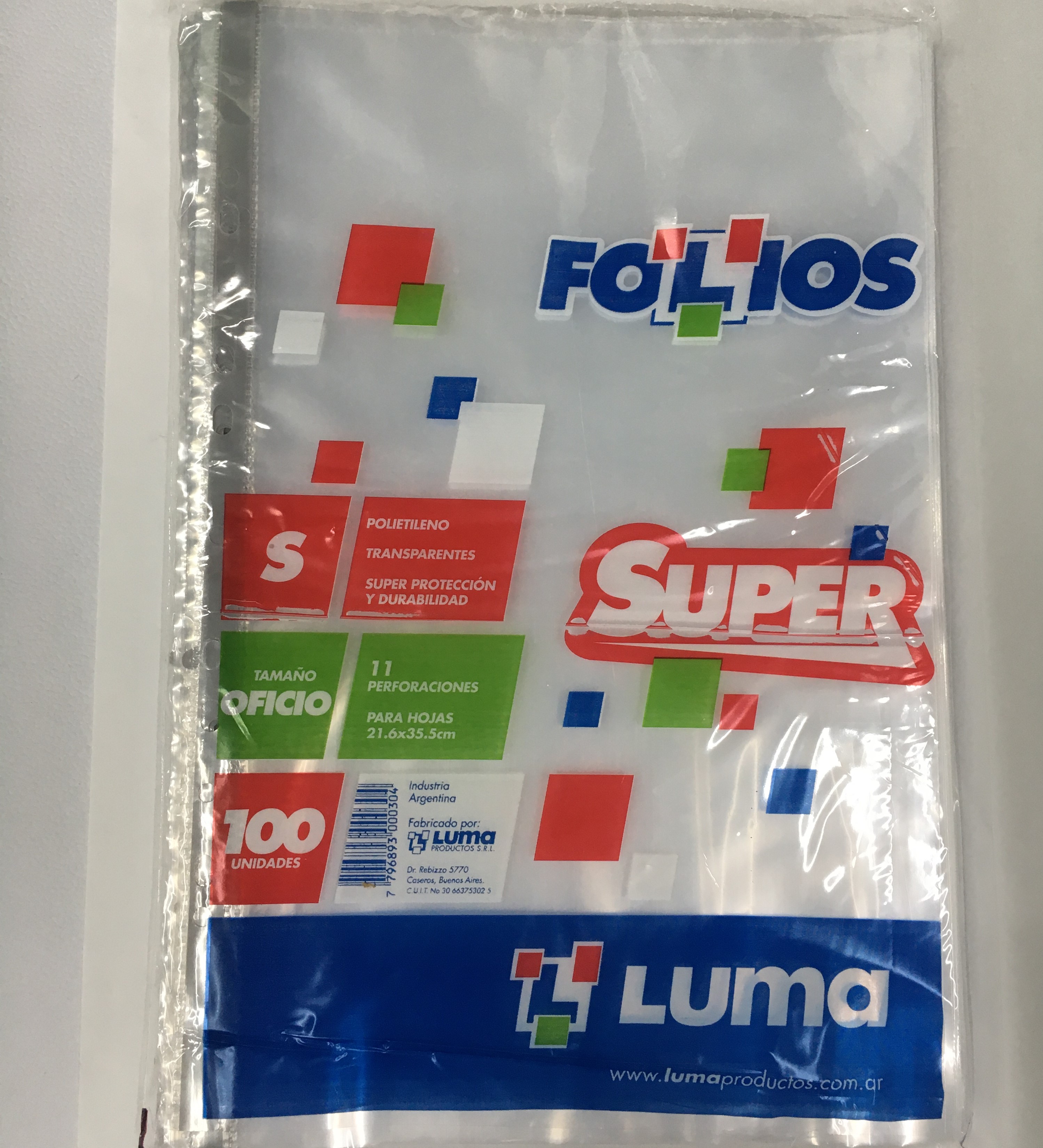 FOLIOS LUMA OFICIO SUPER x 100 u.
