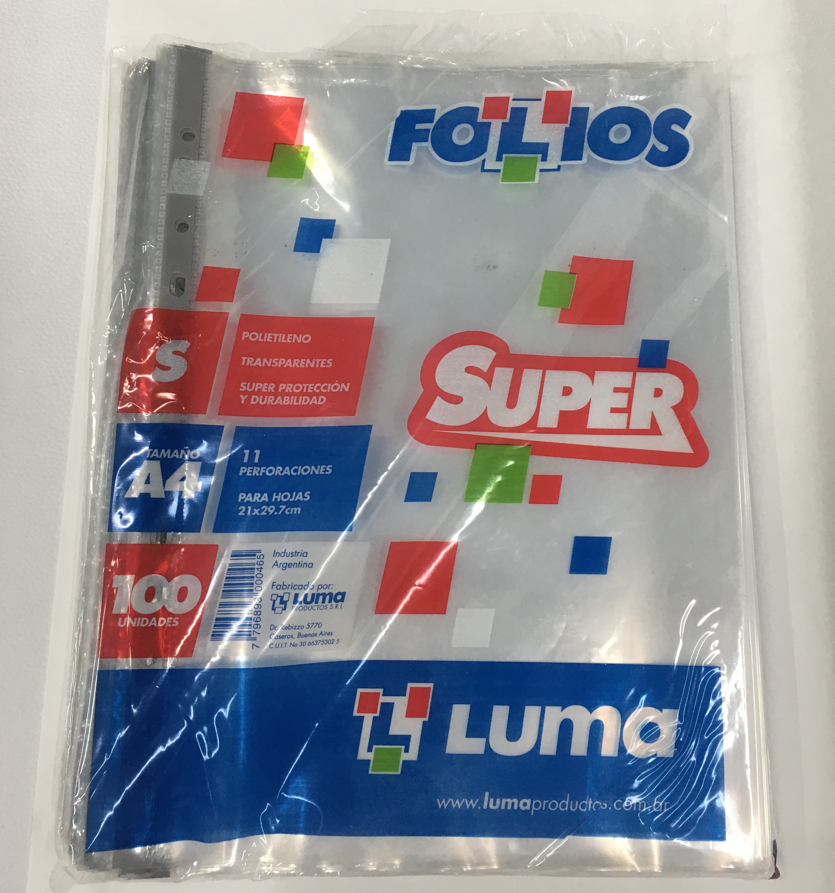 FOLIOS LUMA A4 SUPER x 100 u.