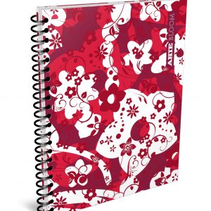 CUADERNO ESPIRALADO ARTE BLOOM/NINFA/MUSIC x 80 h.