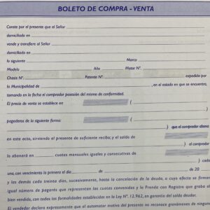 TALONARIO DE BOLETO COMPRA VENTA AUTOMOTOR MILLENIUM